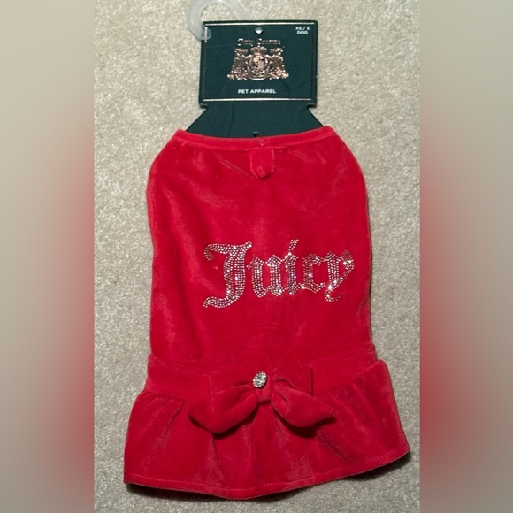 Juicy Couture Other - JUICY COUTURE Red Velour Dog Dress